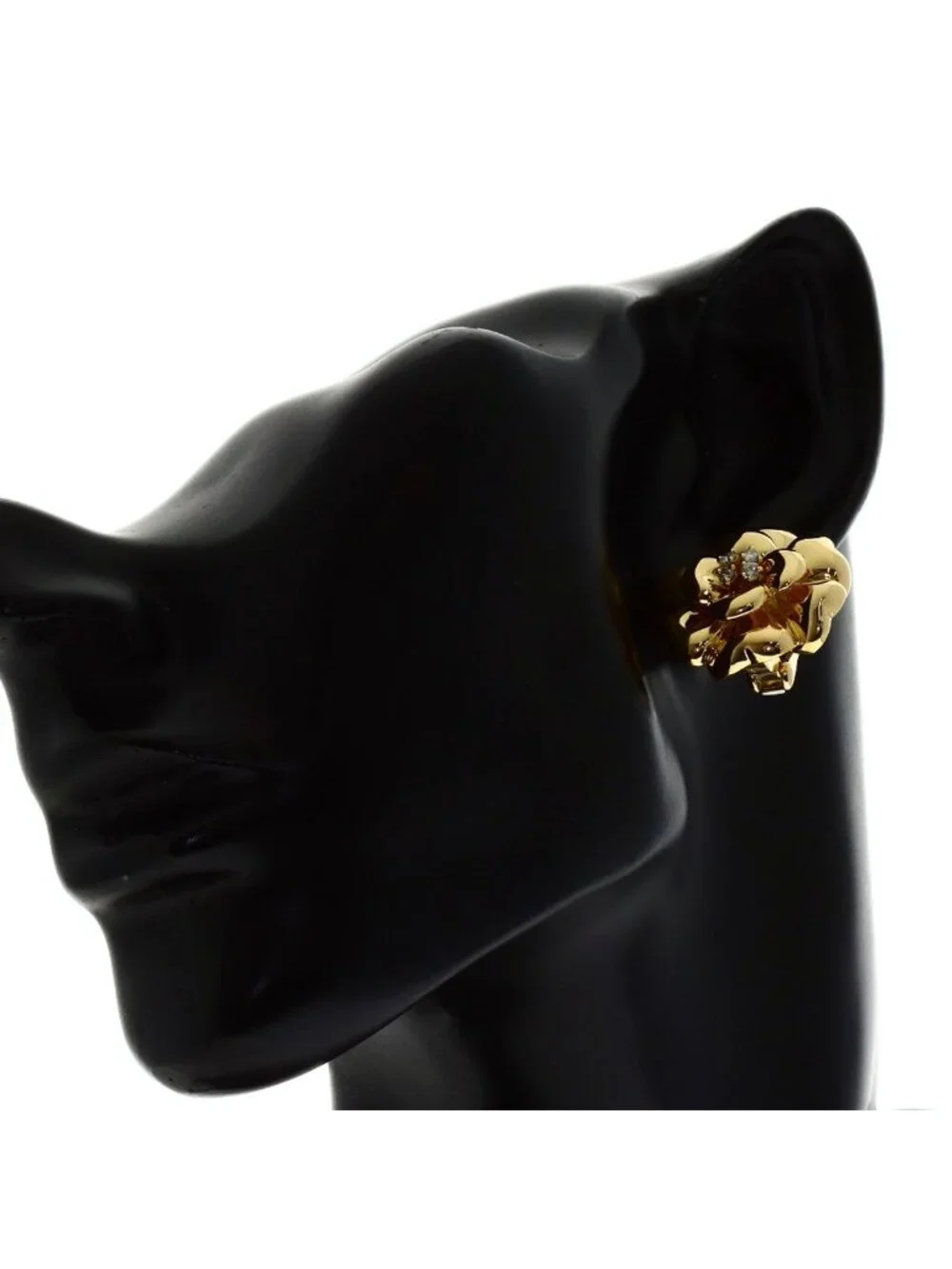 Chanel Camellia Diamond Earrings 18K Yellow Gold